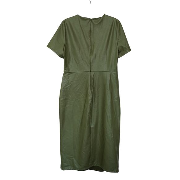Shoshanna Green Faux Leather Rhea Dress Sz 12 - Picture 8 of 9
